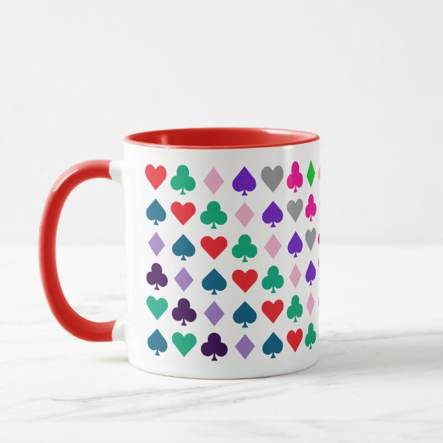 Extravagante, farbenfrohe Spielkarten Anzug Symbol Tasse (Links)