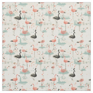 Extravagante Feathers: Whimsy Flamingo Stoff