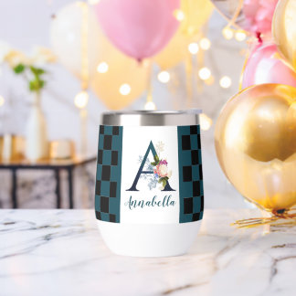 Extravagante florale Monogrammkarte A des Prüfbret