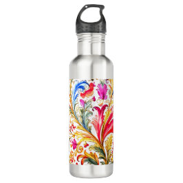 Extravagante florentinische Design Wasserfarben-Bl Edelstahlflasche