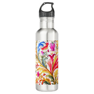 Extravagante florentinische Design Wasserfarben-Bl Edelstahlflasche