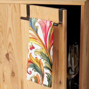 Extravagante florentinische Design Wasserfarben-Bl Geschirrtuch