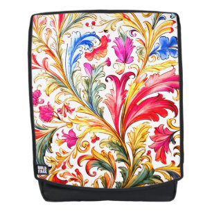 Extravagante florentinische Design Wasserfarben-Bl Rucksack