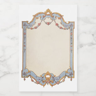 Extravagante Französisch Vintage Frame Blue Gold S Lebensmitteletikett