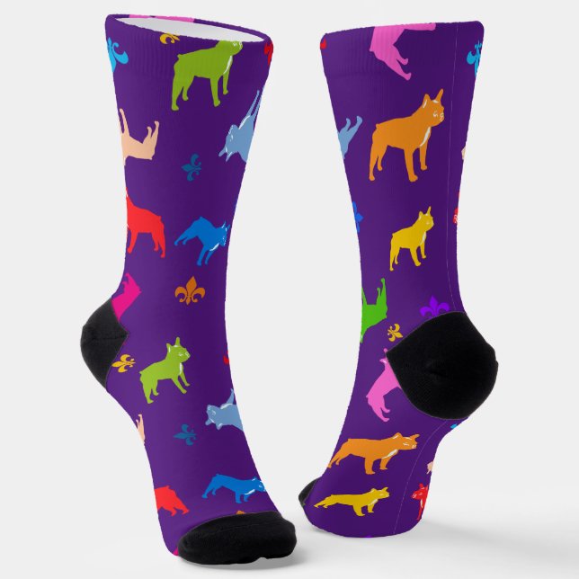 Extravagante französische Bulldog-Socken Socken (Gewinkelt)