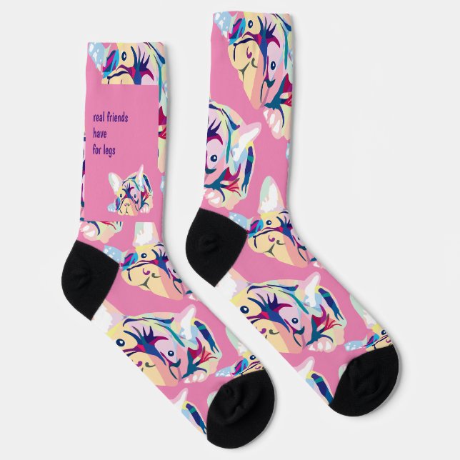 Extravagante französische Bulldogs Socken (Rechts)