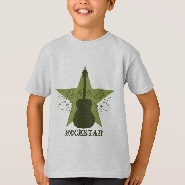 Extravagante Gitarren-Star-Wirbel Kid's T-Shirt, G T-Shirt (Vorderseite)