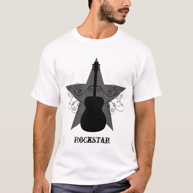 Extravagante Gitarren-Star-Wirbel Männer-T-Shirt,  T-Shirt (Vorderseite)