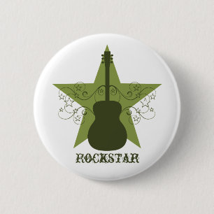 Extravagante Gitarren-Star-Wirbel-Taste, grün Button