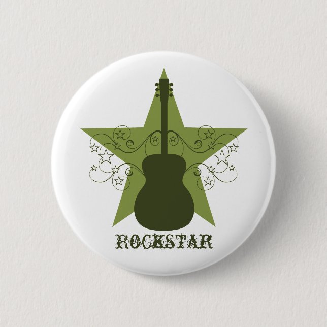 Extravagante Gitarren-Star-Wirbel-Taste, grün Button (Vorderseite)