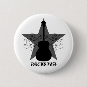 Extravagante Gitarren-Star-Wirbel-Taste, Schwarz Button