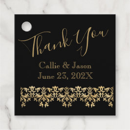 Extravagante Goldbriefe auf Schwarz Danke Geschenkanhänger