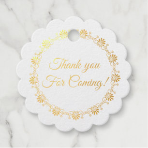 Extravagante Goldgrenze Danke Monogram Wedding Geschenkanhänger