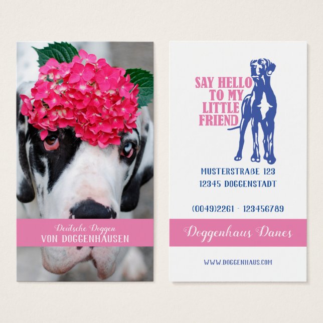 Extravagante Great Danes Business Cards für modern (Vorne & Hinten)