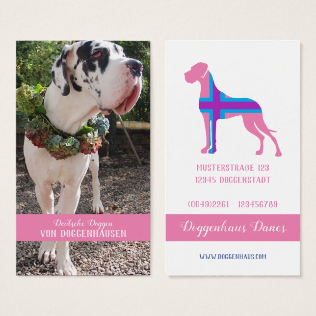 Extravagante Great Danes Business Cards für modern (Vorne & Hinten)