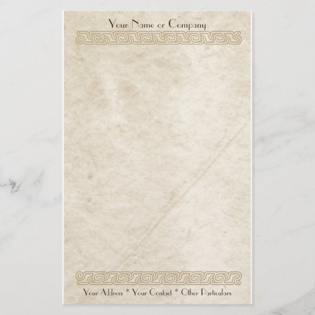 Extravagante Grenzeleganz TAN Briefpapier (Vorderseite)