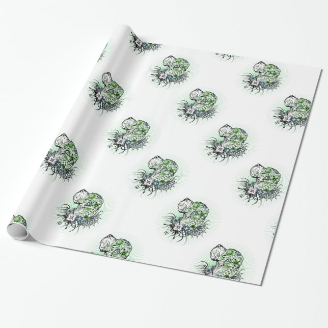 Extravagante großartige Dane-Illustration Geschenkpapier (Ungerollt)