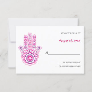 Extravagante Hamsa-Reaktionskarten Einladung