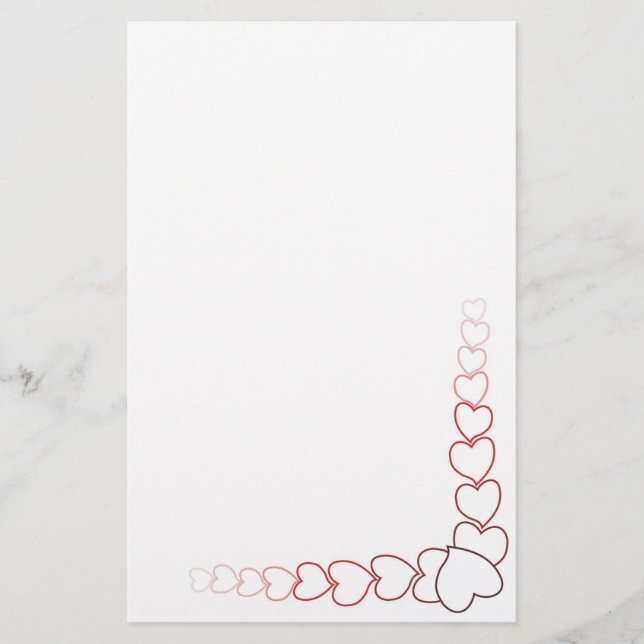 Extravagante Herzen Briefpapier (Vorderseite)