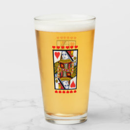 Extravagante Herzqueen Playing Card Glas