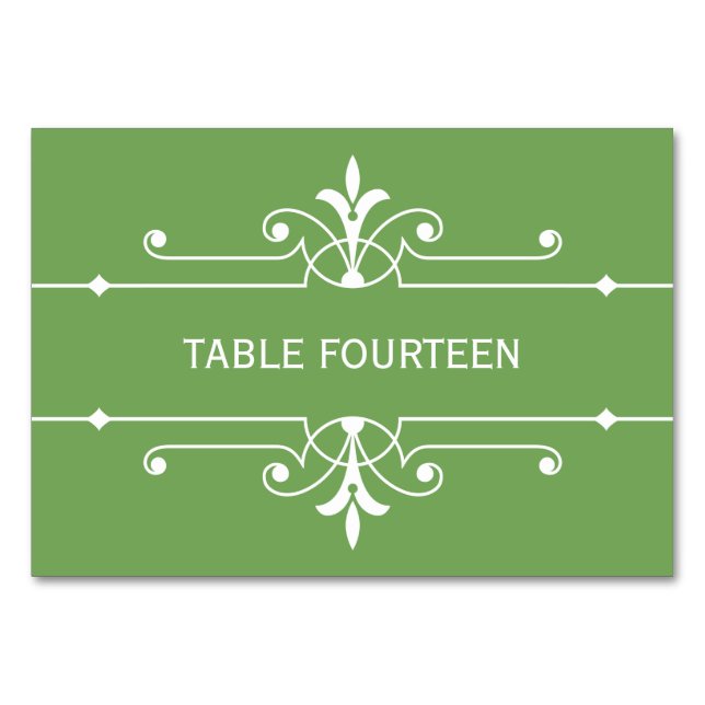 Extravagante Hochzeitskarte Tischnummer (Vorderseite)