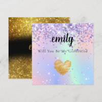 Extravagante Holografie wird meine Freundin-Karte 