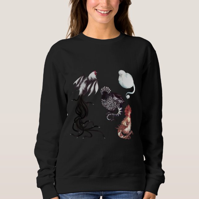 extravagante Hühnercockatrium Sweatshirt (Vorderseite)
