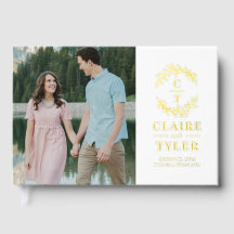 Extravagante Initials Foil Wedding Gästebuch