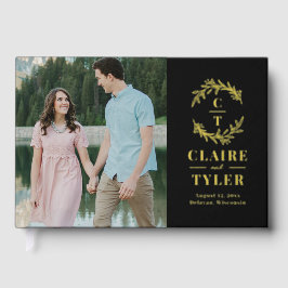 Extravagante Initials Foil Wedding Gästebuch