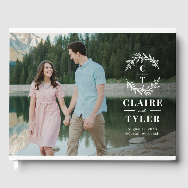 Extravagante Initials Wedding Foto Gästebuch (Vorderseite)