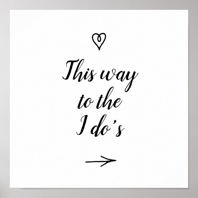 Extravagante Kalligraphie Auf diesem Weg zur Hochz Poster (Vorne)