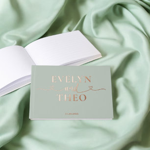 Extravagante Kalligraphie Herzblusenleuchte Grün Gästebuch