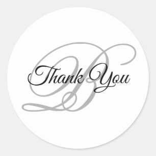 Extravagante Kalligraphie Script Grau Monogram Vie Runder Aufkleber