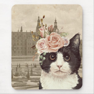 Extravagante Katze & Burg Mousepad