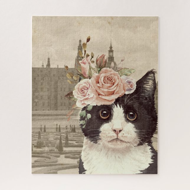 Extravagante Katze & Burg Puzzle (Vertikal)