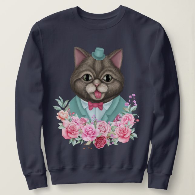 Extravagante Katze Sweatshirt (Design vorne)