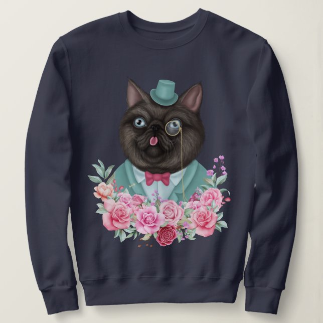 Extravagante Katze Sweatshirt (Design vorne)