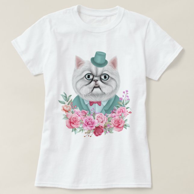 Extravagante Katze T-Shirt (Design vorne)