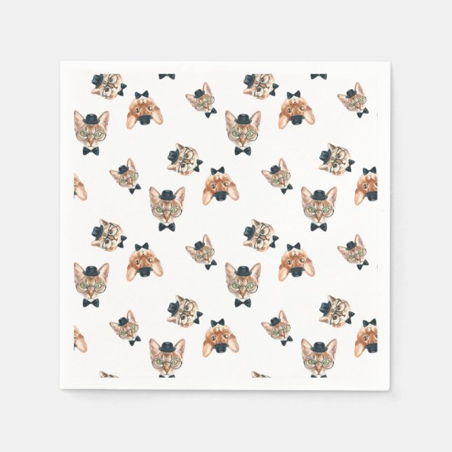 Extravagante Katzen I Serviette (Vorderseite)