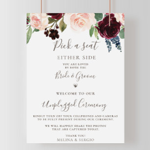 Extravagante klassische Blume Hochzeit ohne Stecke Poster