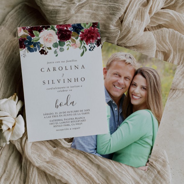 Extravagante klassische Rose Boda Hochzeit Einladu Einladung (Von Creator hochgeladen)