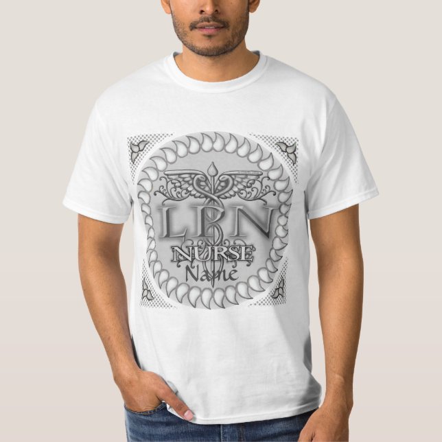 Extravagante Krankenschwester Caduceus LPN T-Shirt (Vorderseite)