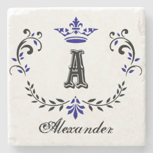 Extravagante Kronenkreuzmonogramm A Steinuntersetzer