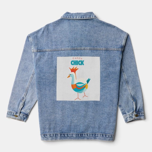 Extravagante Küken Jeansjacke (Rückseite)