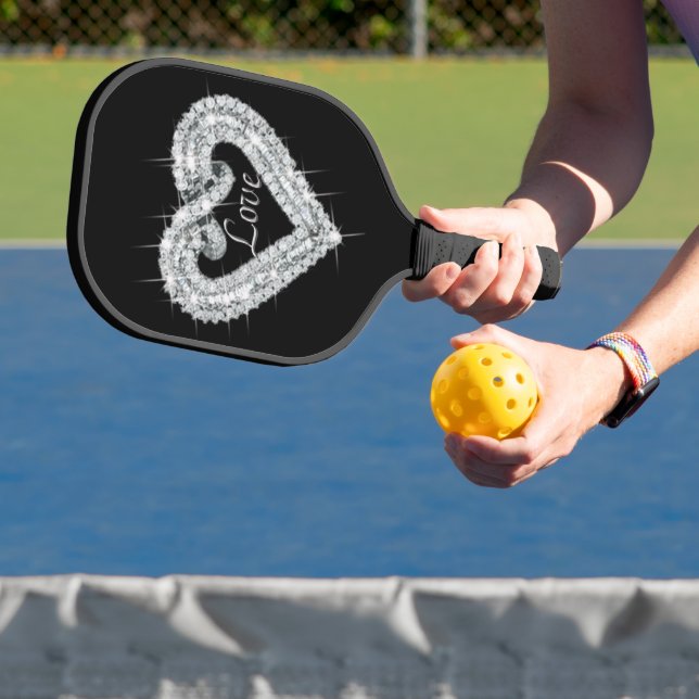 Extravagante Liebe Diamond Herz Pickleball Schläger (InSitu)