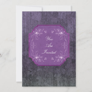 Extravagante Lila Hochzeitseinladungen Einladung