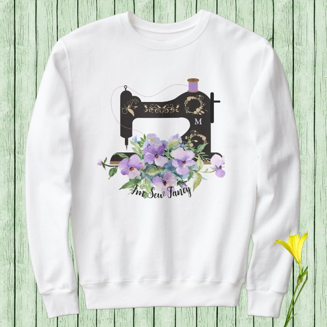 Extravagante Lila Vintage Nähmaschine für Blüten Sweatshirt (Von Creator hochgeladen)