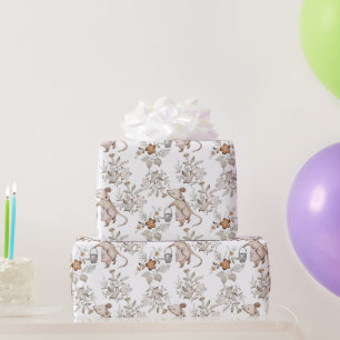 Extravagante Maus süß, rosa Schürze, Eimer, weiß Geschenkpapier