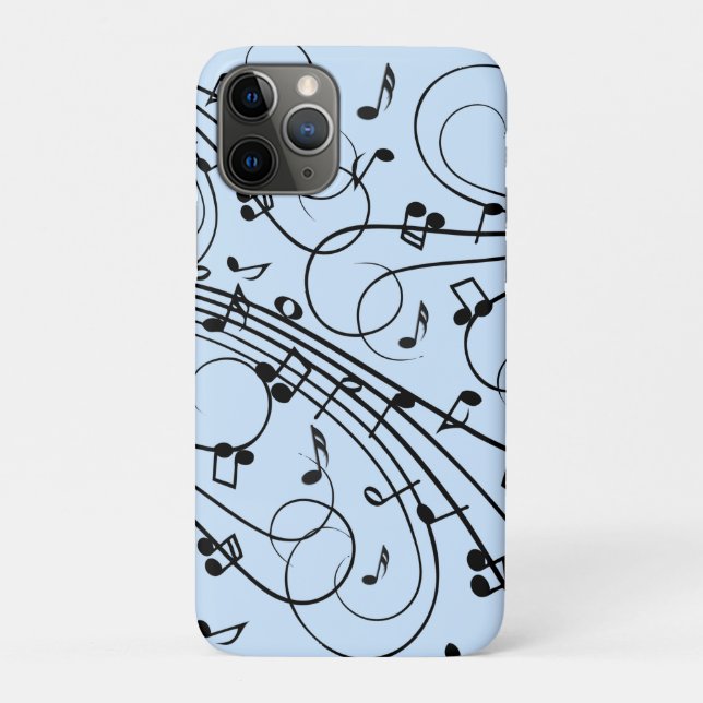 Extravagante Musiknoten Blau Case-Mate iPhone Hülle (Rückseite)