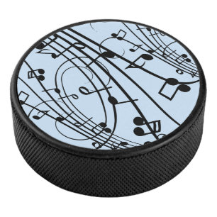 Extravagante Musiknoten Blau Eishockey Puck